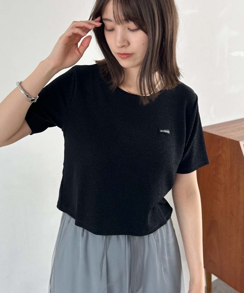 archives（アルシーヴ）の「ラメＪＱちびＴＥＥ（Tシャツ/カットソー・レディース・ピンク/ブラック/グレー・MEDIUM）」の7枚目の写真