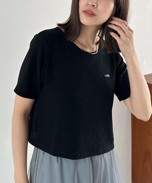 archives（アルシーヴ）の「ラメＪＱちびＴＥＥ（Tシャツ/カットソー・レディース・ピンク/ブラック/グレー・MEDIUM）」の8枚目の写真