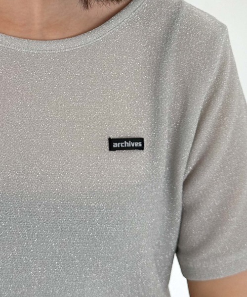 archives（アルシーヴ）の「ラメＪＱちびＴＥＥ（Tシャツ/カットソー・レディース・ピンク/ブラック/グレー・MEDIUM）」の4枚目の写真