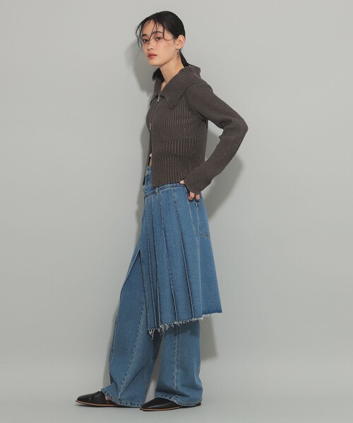 Ray BEAMS(レイビームス)の「デニム プリーツ スカートセット パンツ(デニムパンツ・レディース・ブラック/ブルー系その他4・0/1)」の18枚目の写真