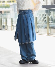 Ray BEAMS | デニム プリーツ スカートセット パンツ(デニムパンツ)