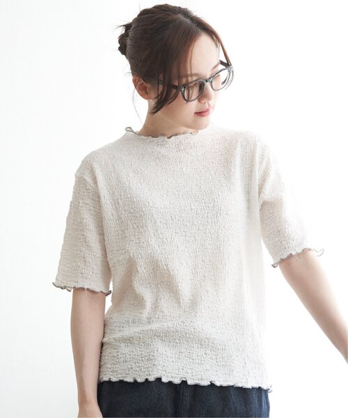 LBC(エルビーシー)の「ラッセルポコポコ半袖Tシャツ(Tシャツ/カットソー・レディース・ライム/チャコール/オフホワイト/ブルー・M)」の2枚目の写真