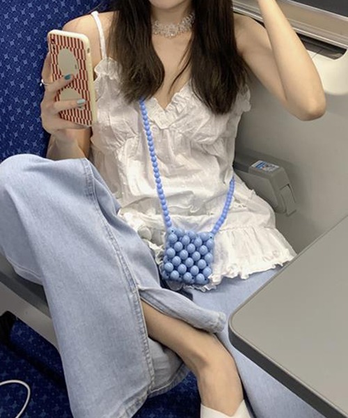 HALEY PESCA（ヘーリーペスカ）の「HALEY PESCA/フリルキャミソール　チュニック（キャミソール・レディース・ブラック/ホワイト・SMALL/MEDIUM/LARGE）」の5枚目の写真