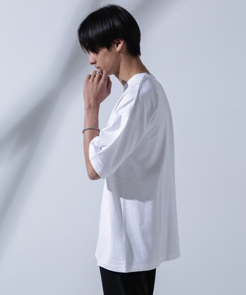 NANO universe（ナノユニバース）の「GOOD ROCK SPEED×Anti Soaked(R)  汗染み防止 「NEW YORK CITY」② クルーネックビッグTシャツ（Tシャツ/カットソー・メンズ・ホワイト・M/L/S）」の6枚目の写真