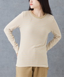 CUBE SUGAR（キューブシュガー）の「40sスムースボーダークルーネックインナー（Tシャツ/カットソー）」
