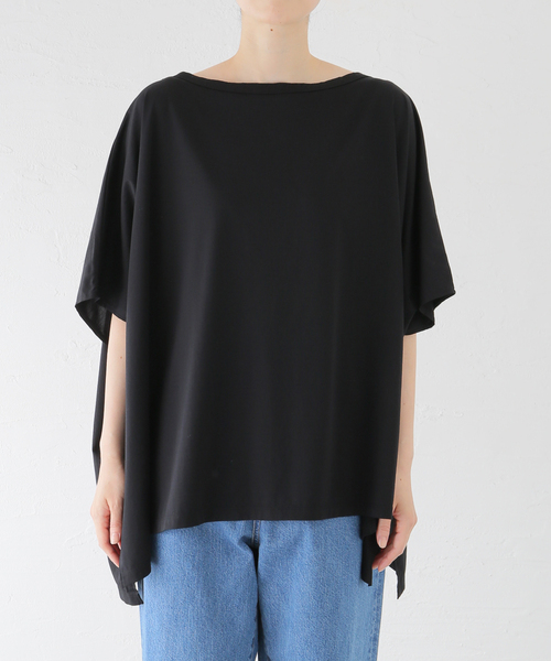 Plage◆Super high guage poncho T/半袖カットソー/BLK/24-070-922-7390-2-0 Plage(プラージュ) / Super high guage poncho T/半袖カットソー