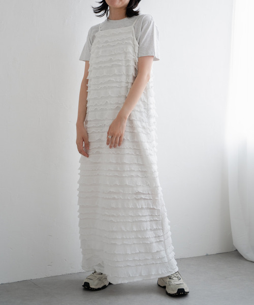 VENCEEXCHANGE（ヴァンスエクスチェンジ）の「チュールティアードワンピース（ワンピース・レディース・ブラック/ホワイト・FREE）」の21枚目の写真