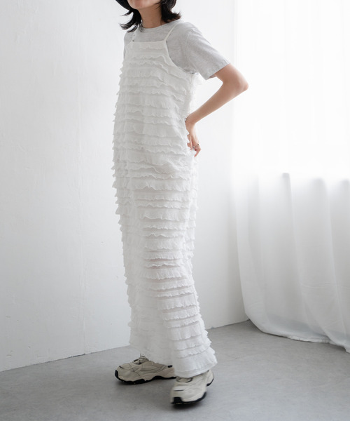 VENCEEXCHANGE（ヴァンスエクスチェンジ）の「チュールティアードワンピース（ワンピース・レディース・ブラック/ホワイト・FREE）」の19枚目の写真