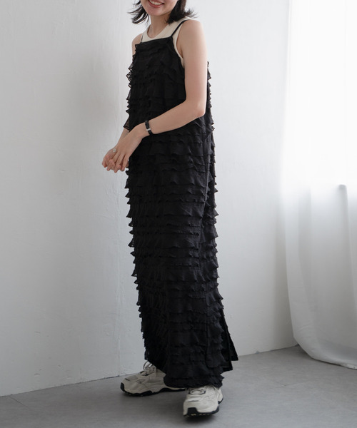 VENCEEXCHANGE（ヴァンスエクスチェンジ）の「チュールティアードワンピース（ワンピース・レディース・ブラック/ホワイト・FREE）」の12枚目の写真