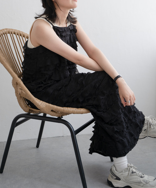 VENCEEXCHANGE（ヴァンスエクスチェンジ）の「チュールティアードワンピース（ワンピース・レディース・ブラック/ホワイト・FREE）」の7枚目の写真