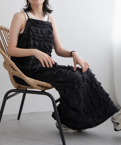 VENCEEXCHANGE（ヴァンスエクスチェンジ）の「チュールティアードワンピース（ワンピース・レディース・ブラック/ホワイト・FREE）」の5枚目の写真