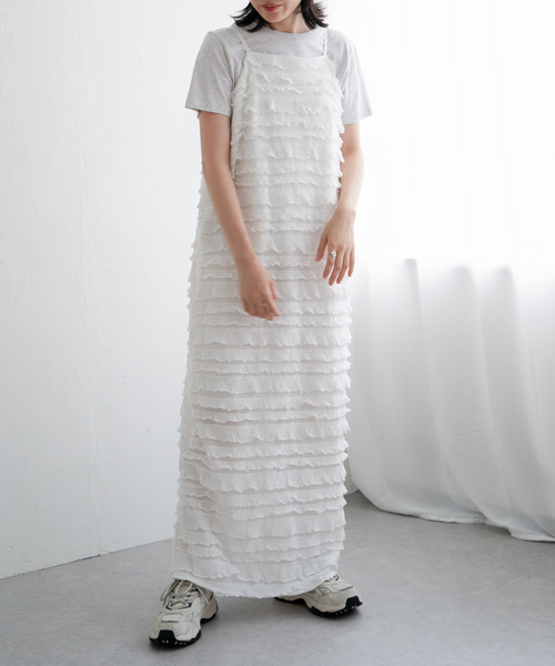 VENCEEXCHANGE（ヴァンスエクスチェンジ）の「チュールティアードワンピース（ワンピース・レディース・ブラック/ホワイト・FREE）」の18枚目の写真