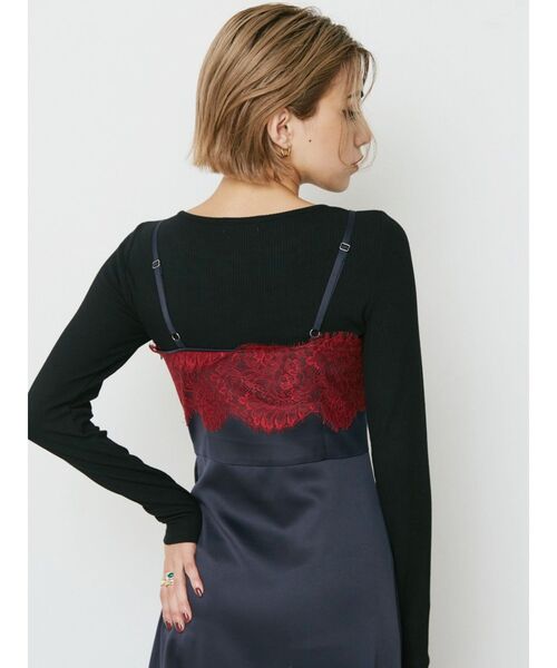 EVRIS(エヴリス)の「レースドッキングギャザーワンピース(ワンピース・レディース・ブラック/その他1/ネイビー・FREE)」の22枚目の写真