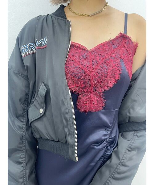 EVRIS(エヴリス)の「レースドッキングギャザーワンピース(ワンピース・レディース・ブラック/その他1/ネイビー・FREE)」の12枚目の写真