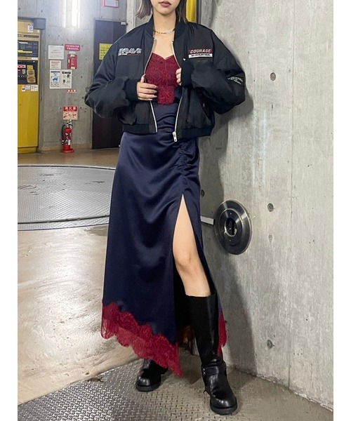 EVRIS(エヴリス)の「レースドッキングギャザーワンピース(ワンピース・レディース・ブラック/その他1/ネイビー・FREE)」の7枚目の写真