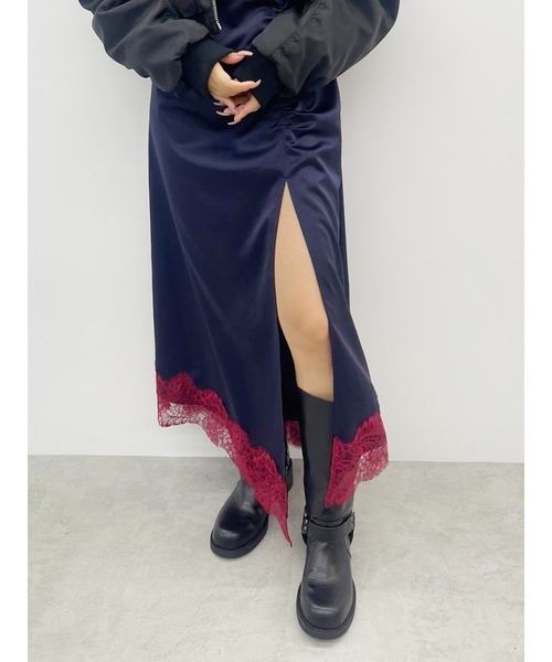 EVRIS(エヴリス)の「レースドッキングギャザーワンピース(ワンピース・レディース・ブラック/その他1/ネイビー・FREE)」の11枚目の写真