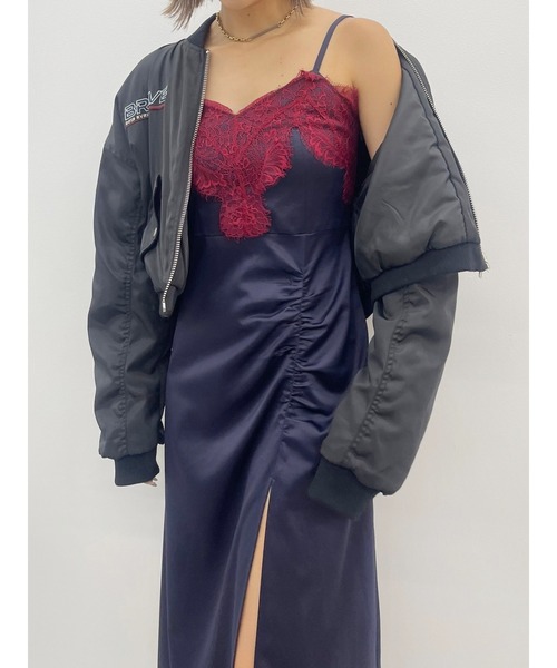 EVRIS(エヴリス)の「レースドッキングギャザーワンピース(ワンピース・レディース・ブラック/その他1/ネイビー・FREE)」の10枚目の写真