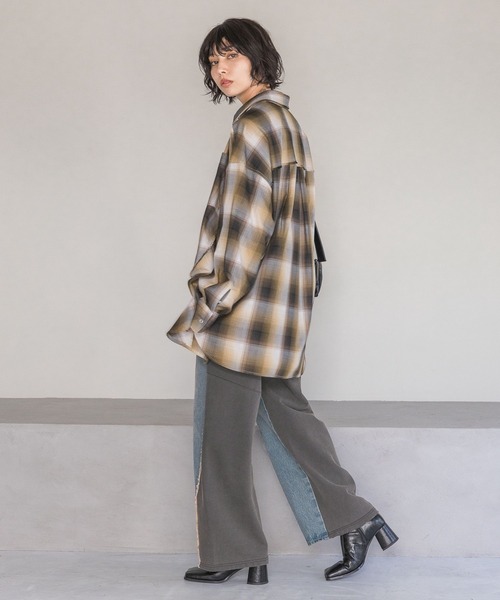 PAGEBOY（ページボーイ）の「ドッキングデニムパンツ（デニムパンツ・レディース・ブルー/ブラック・FREE）」の19枚目の写真