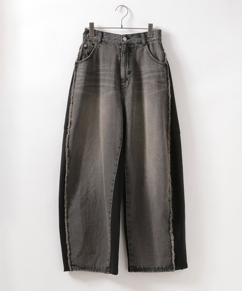 PAGEBOY（ページボーイ）の「ドッキングデニムパンツ（デニムパンツ・レディース・ブルー/ブラック・FREE）」の5枚目の写真