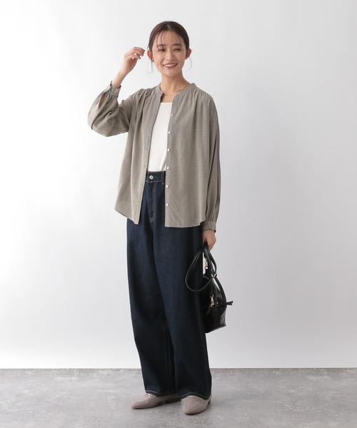 セール】さらさらリラックスプリントブラウス/115539（シャツ/ブラウス