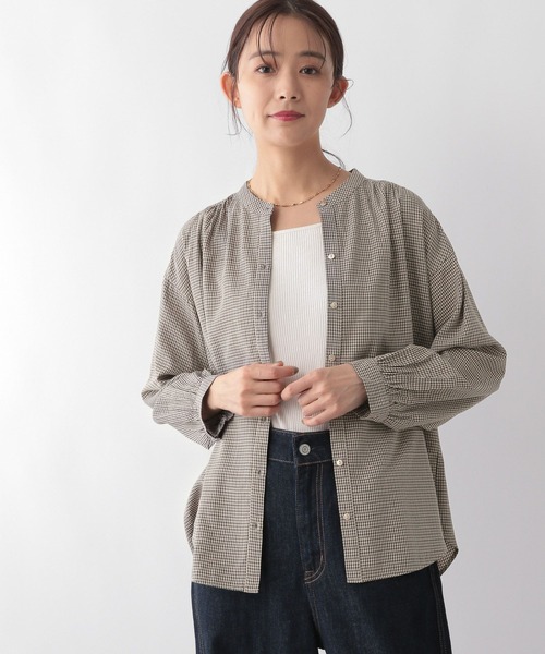 セール】さらさらリラックスプリントブラウス/115539（シャツ/ブラウス