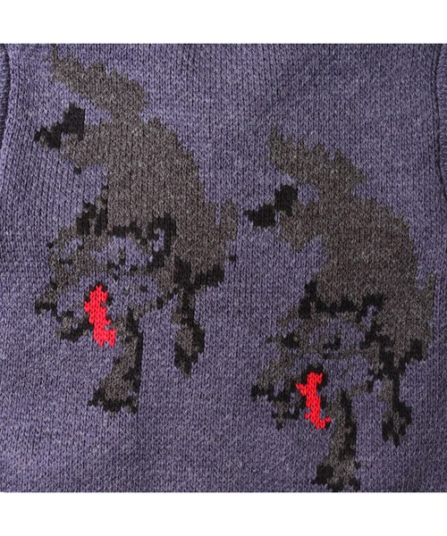 HOUSTON（ヒューストン）の「HOUSTON カウチンセーター(WOLF)（ニット/セーター・メンズ・グレー/オフホワイト/ブルー・MEDIUM/LARGE/X-LARGE）」の9枚目の写真