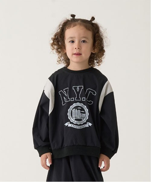 b・ROOM（ビールーム）の「【セットアップ可能】ナイロンプルオーバー（スウェット・キッズ・ダークグリーン/ブラック/ベージュ/エンジ・100cm/110cm/120cm/130cm/140cm/150cm）」の2枚目の写真