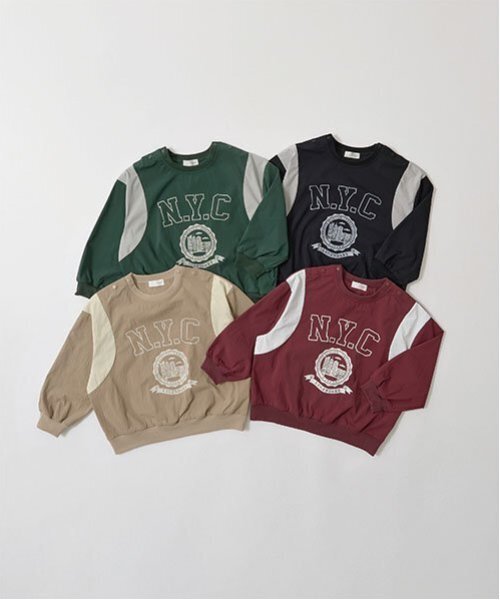 b・ROOM（ビールーム）の「【セットアップ可能】ナイロンプルオーバー（スウェット・キッズ・ダークグリーン/ブラック/ベージュ/エンジ・100cm/110cm/120cm/130cm/140cm/150cm）」の12枚目の写真