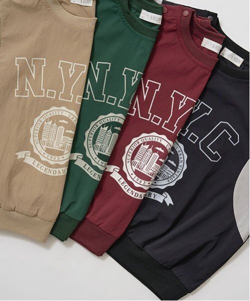 b・ROOM（ビールーム）の「【セットアップ可能】ナイロンプルオーバー（スウェット・キッズ・ダークグリーン/ブラック/ベージュ/エンジ・100cm/110cm/120cm/130cm/140cm/150cm）」の8枚目の写真