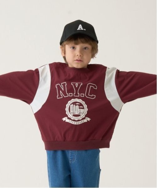 b・ROOM（ビールーム）の「【セットアップ可能】ナイロンプルオーバー（スウェット・キッズ・ダークグリーン/ブラック/ベージュ/エンジ・100cm/110cm/120cm/130cm/140cm/150cm）」の5枚目の写真