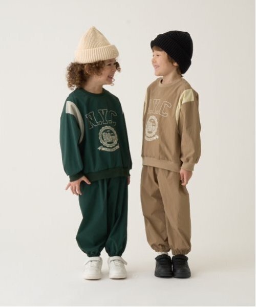 b・ROOM（ビールーム）の「【セットアップ可能】ナイロンプルオーバー（スウェット・キッズ・ダークグリーン/ブラック/ベージュ/エンジ・100cm/110cm/120cm/130cm/140cm/150cm）」の6枚目の写真