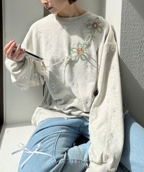 HELLO.SANFRANCISCO（ハローサンフランシスコ）の「【HELLO.SANFRANCISCO/ハローサンフランシスコ】BIGフラワービーズスマホショルダー（スマホグッズ・レディース・グリーン/ピンク/ホワイト・ONE SIZE）」の10枚目の写真