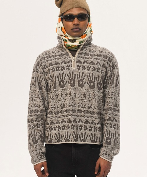 Carne Bollente(カルネボレンテ)の「【Carne Bollente/カルネボレンテ】 Knotty Knit Fleece Anorak Jacket 「Knotty Knit」ニットフリースアノラックジャケット(カーディガン/ボレロ・レディース・ベージュ・M)」の2枚目の写真