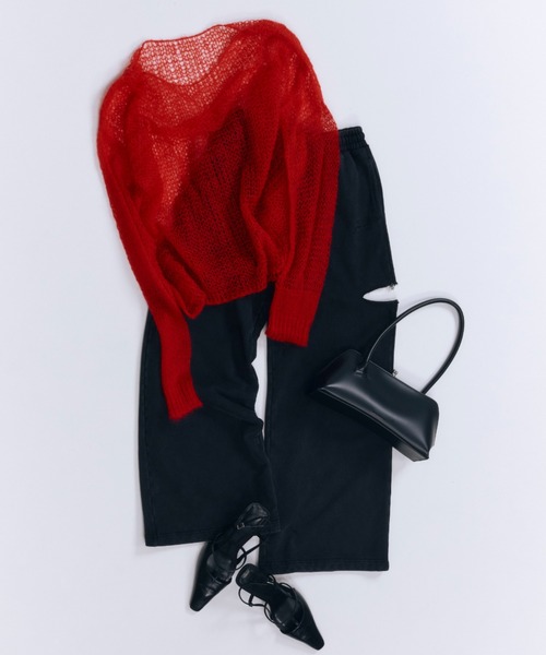 JOSE MOON（ジョゼムーン）の「MOHAIR HOLEDROP KNIT/モヘアホール