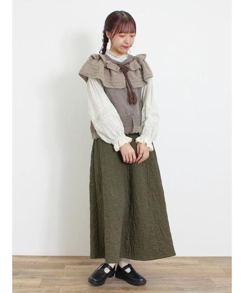 Samansa Mos2（サマンサ モスモス）の「かぎ編みティアード付け襟（ネックレス・レディース・ベージュ/モカ・F）」の3枚目の写真