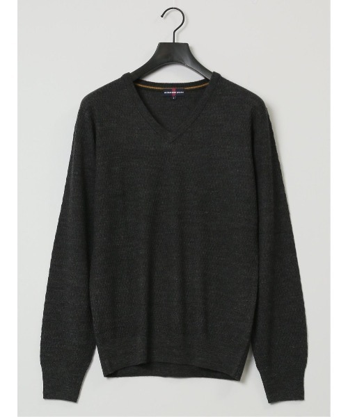 Alexander Julian（アレキサンダージュリアン）の「【ウォッシャブル】アレキサンダージュリアン  ウール混 ジャガード Vネックニット（ニット/セーター・メンズ・ブラック/イエロー/グレー系その他2・LARGE/MEDIUM/X-LARGE）」の6枚目の写真