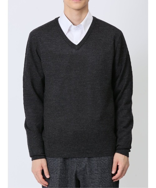 Alexander Julian（アレキサンダージュリアン）の「【ウォッシャブル】アレキサンダージュリアン  ウール混 ジャガード Vネックニット（ニット/セーター・メンズ・ブラック/イエロー/グレー系その他2・LARGE/MEDIUM/X-LARGE）」の9枚目の写真