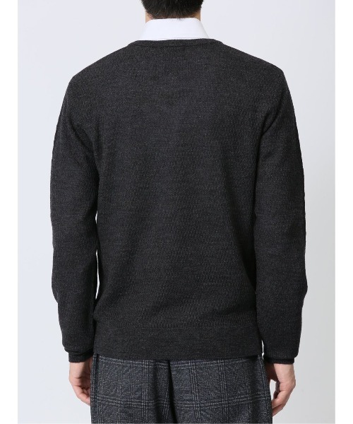 Alexander Julian（アレキサンダージュリアン）の「【ウォッシャブル】アレキサンダージュリアン  ウール混 ジャガード Vネックニット（ニット/セーター・メンズ・ブラック/イエロー/グレー系その他2・LARGE/MEDIUM/X-LARGE）」の11枚目の写真