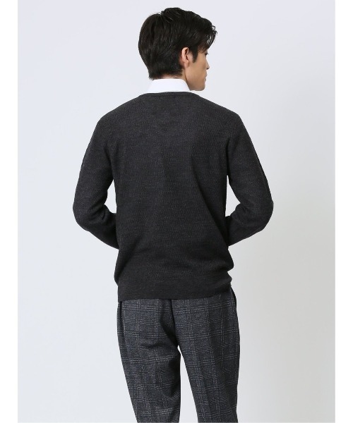 Alexander Julian（アレキサンダージュリアン）の「【ウォッシャブル】アレキサンダージュリアン  ウール混 ジャガード Vネックニット（ニット/セーター・メンズ・ブラック/イエロー/グレー系その他2・LARGE/MEDIUM/X-LARGE）」の14枚目の写真