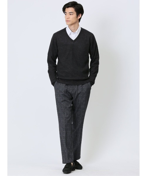 Alexander Julian（アレキサンダージュリアン）の「【ウォッシャブル】アレキサンダージュリアン  ウール混 ジャガード Vネックニット（ニット/セーター・メンズ・ブラック/イエロー/グレー系その他2・LARGE/MEDIUM/X-LARGE）」の16枚目の写真