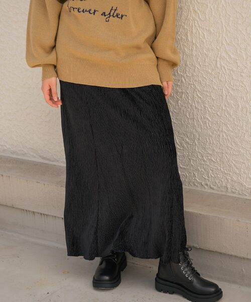 RETRO GIRL（レトロガール）の「【新色追加】ベロア細プリーツSK（スカート・レディース・ライトグレー/ブラック/ブラウン系その他/ブラウン・FREE）」の16枚目の写真