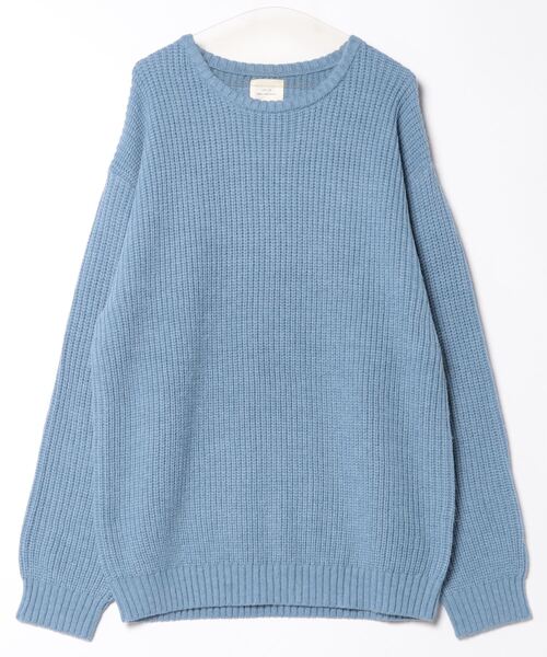 CORISCO（コリスコ）の「インディゴライク畦編みクルーニット(M1)（ニット/セーター・メンズ・ライトインディゴブルー/ダークインディゴブルー/インディゴブルー・MEDIUM/X-LARGE/LARGE）」の13枚目の写真