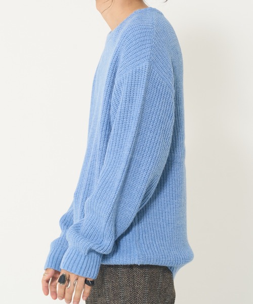 CORISCO（コリスコ）の「インディゴライク畦編みクルーニット(M1)（ニット/セーター・メンズ・ライトインディゴブルー/ダークインディゴブルー/インディゴブルー・MEDIUM/X-LARGE/LARGE）」の11枚目の写真