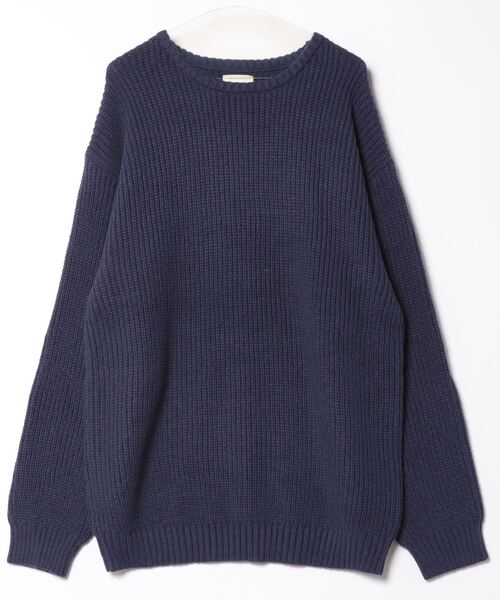 CORISCO（コリスコ）の「インディゴライク畦編みクルーニット(M1)（ニット/セーター・メンズ・ライトインディゴブルー/ダークインディゴブルー/インディゴブルー・MEDIUM/X-LARGE/LARGE）」の10枚目の写真