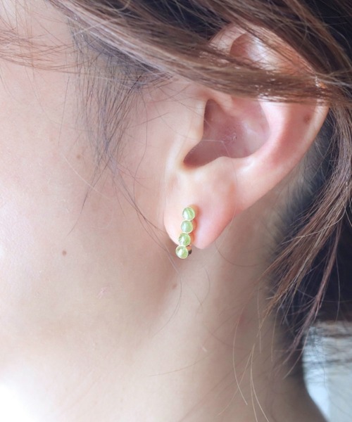 bororo 天然石 エメラルドピアス 片耳用