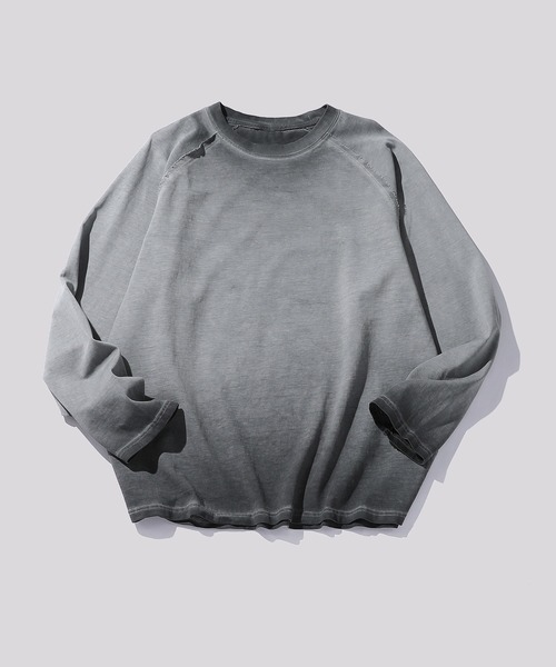 TOBEE(トゥビー)の「【TOBEE】ピグメント加工Tシャツ / ロンT ヴィンテージライク(Tシャツ/カットソー・メンズ・ブラック/パープル/ライトグレー/グレー/アッシュグレー・MEDIUM/LARGE)」の5枚目の写真