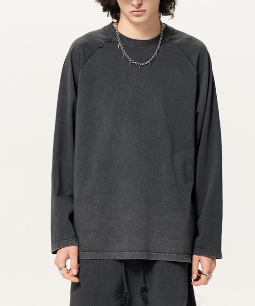 TOBEE(トゥビー)の「【TOBEE】ピグメント加工Tシャツ / ロンT ヴィンテージライク(Tシャツ/カットソー・メンズ・ブラック/パープル/ライトグレー/グレー/アッシュグレー・MEDIUM/LARGE)」の6枚目の写真