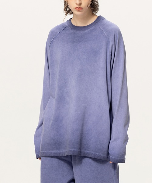 TOBEE(トゥビー)の「【TOBEE】ピグメント加工Tシャツ / ロンT ヴィンテージライク(Tシャツ/カットソー・メンズ・ブラック/パープル/ライトグレー/グレー/アッシュグレー・MEDIUM/LARGE)」の8枚目の写真