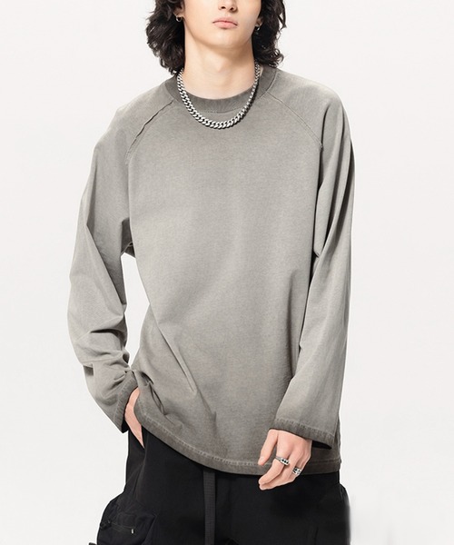 TOBEE(トゥビー)の「【TOBEE】ピグメント加工Tシャツ / ロンT ヴィンテージライク(Tシャツ/カットソー・メンズ・ブラック/パープル/ライトグレー/グレー/アッシュグレー・MEDIUM/LARGE)」の10枚目の写真