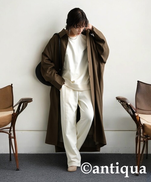 antiqua(アンティカ)の「ショート丈トップス(スウェット・レディース・ホワイト/チャコールグレー/ブラック/ネイビー/ライトグリーン/スミクロ・ONESIZE)」の9枚目の写真